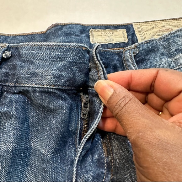 AllSaints LOWE Denim Cutoff Jean Shorts Low Rise Hot Pants, Size 26 - Picture 4 of 14